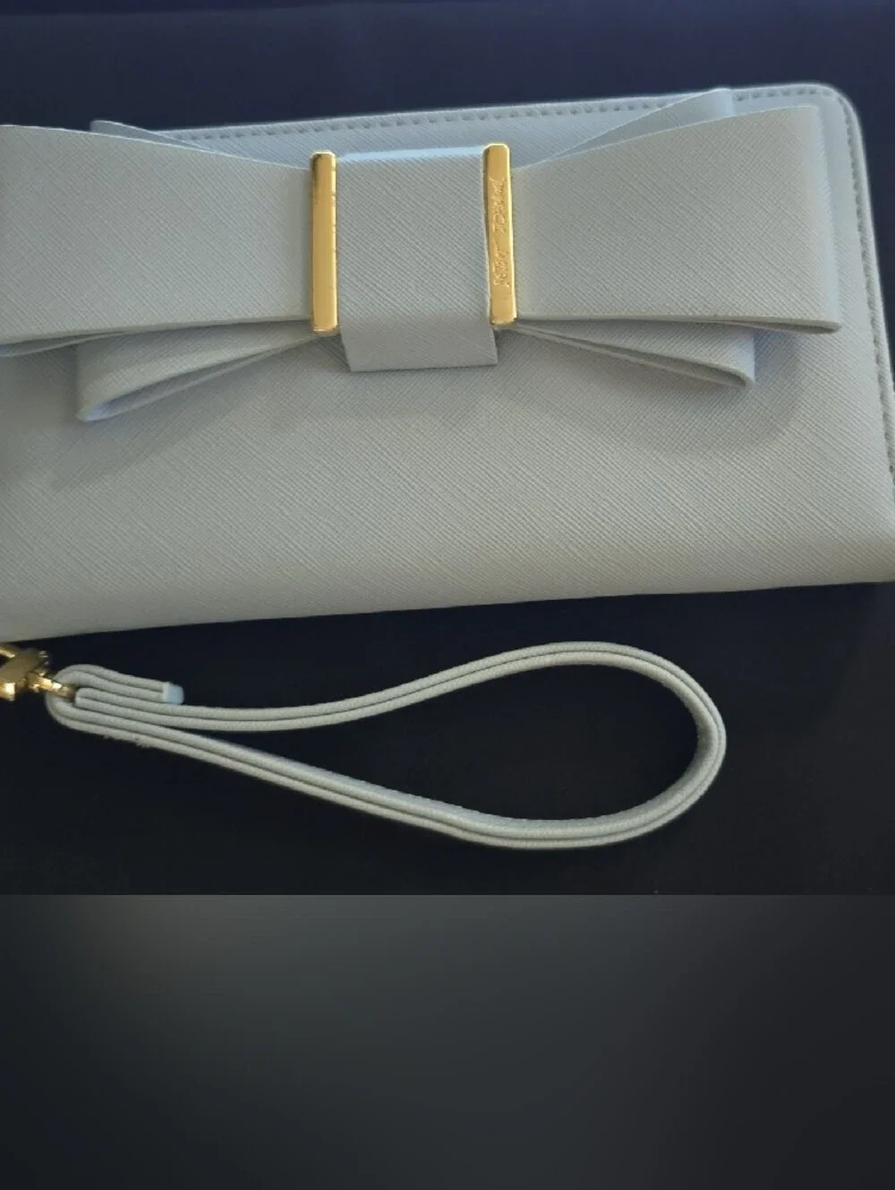 Large Betsey Johnson Bow Wristlet with Gold Accents